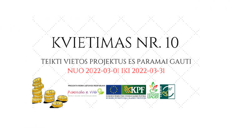 KVIEČIAME TEIKTI VIETOS PROJEKTŲ PARAIŠKAS NUO 2022 M. KOVO 1 D. !!